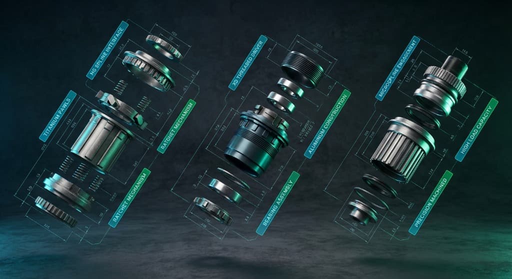 Exploded view of Freehub body standards: HG vs XD vs MicroSpline